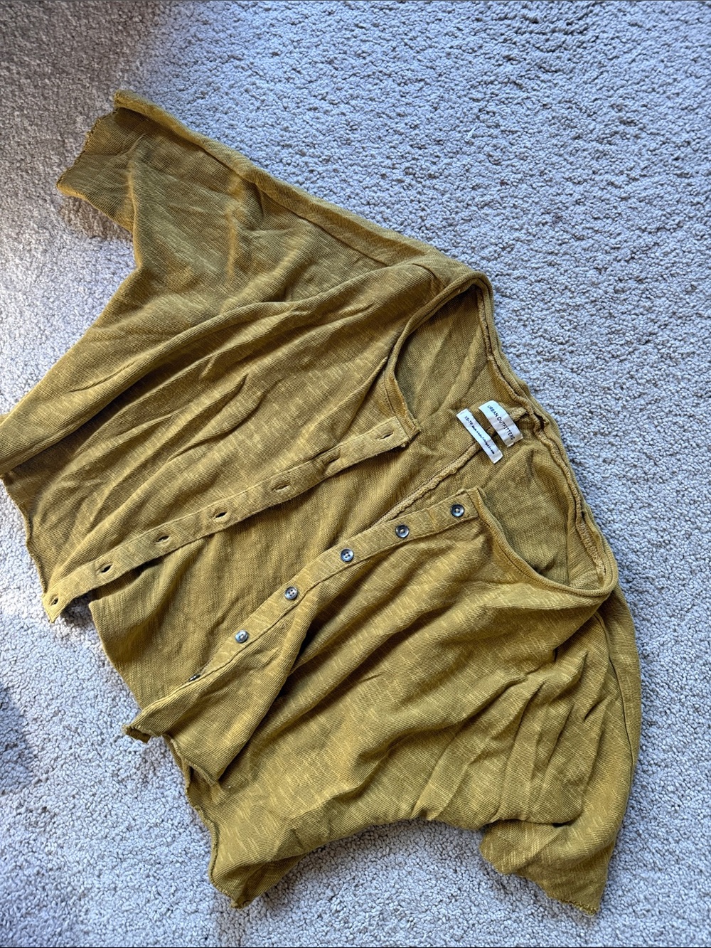 Urban Outfitters Mustard Knit Button-Front Top